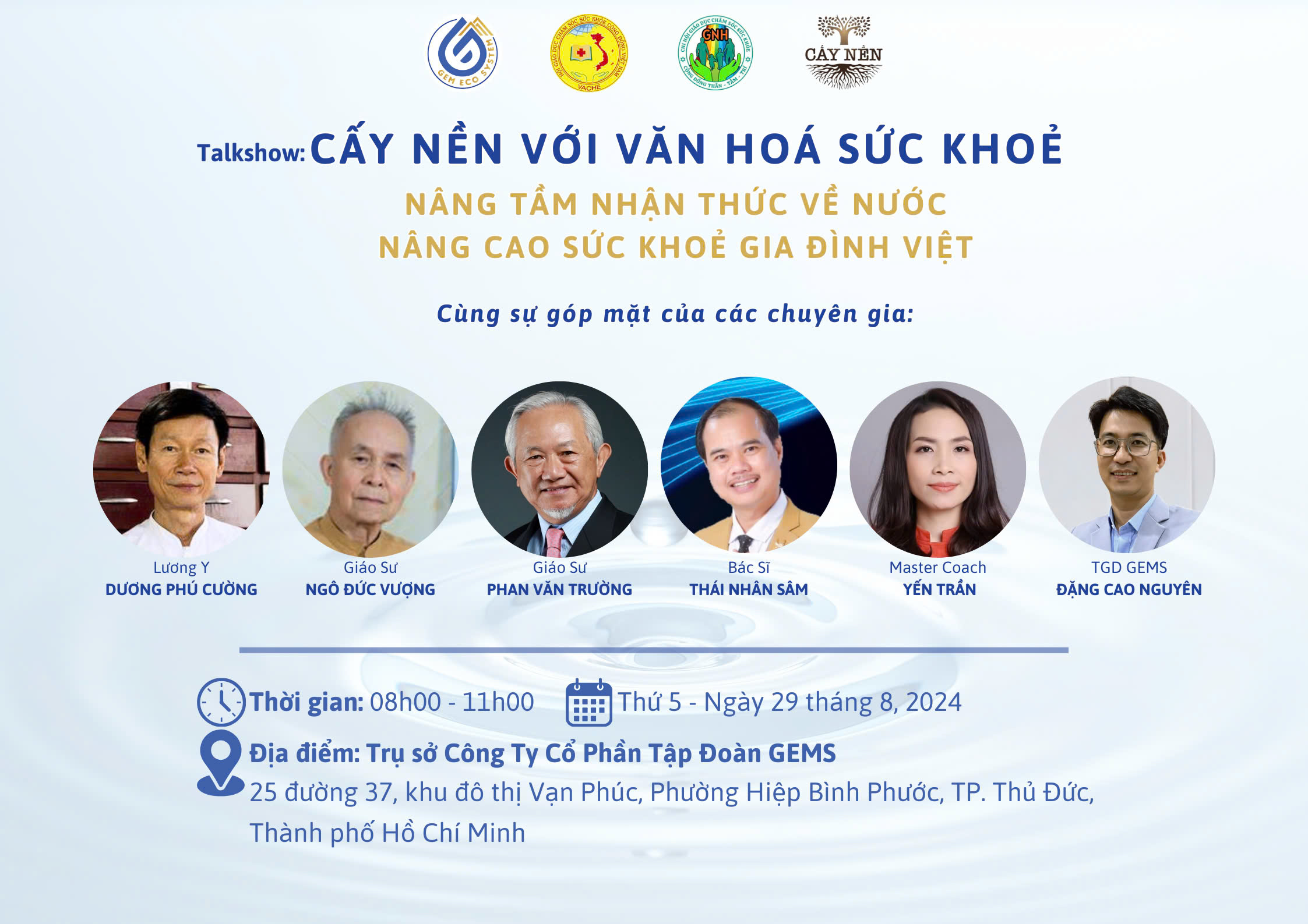 TALKSHOW Nâng tầm nhận thức về nước – Nâng cao sức khỏe gia đình Việt, chủ đề Cấy Nền với văn hóa sức khỏe đã diễn ra thành công tốt đẹp